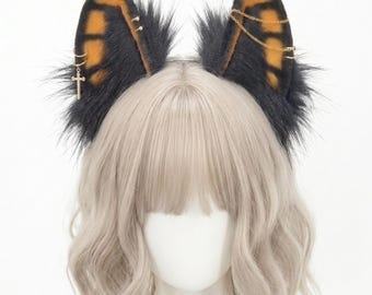 Handmade 3 Colors Egyptian Pharaoh Anubis Wolf Ears Headband, Mythical Jackal Cosplay Ears, Ancient Egypt Fantasy Cartoon Game Costume
