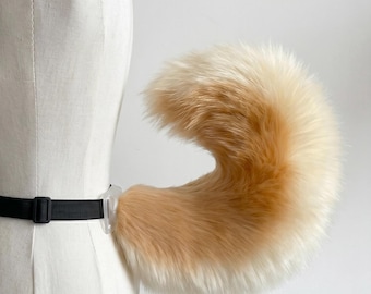 Shiba Inu Curled Tail, Custom Color and Size Cute Dog Tail, Faux Fur Poseable Puppy Tail - Kemonomimi Cosplay - Anime Roleplay Dog Tail