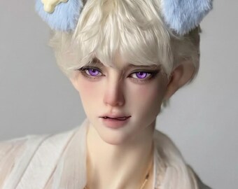 BJD Floppy Dog Ears, Puppy Ears - 1/3 1/4 Sizes with custom 20 Colors, Flexible Skeleton BJD Animal Ears, Handmade Flocked Accessories