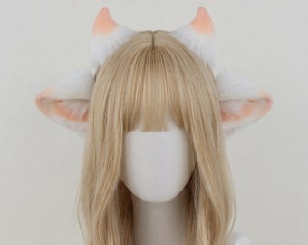 Handmade Cute Little Lamb Ears Headband, Realistic Soft Sheep Cosplay Ears, Faux Fur Lamb Kemonomimi Therian Gear, Cartoon Game Costume