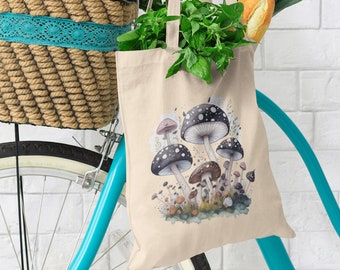 Mushroom Tote Bag Cute Watercolors Tote Bag Plant Tote Aesthetic Bag Market Bag Shopping Bag Canvas Tote Bag Shoulder Bag Cottagecore Gift
