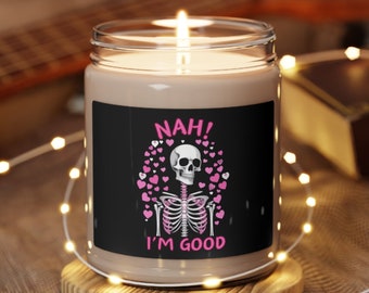 Anti-Valentine Soy Candle Funny Valentine Soy Candle Skeleton Galentine's Valentines Day Gift Valentine's Day Gag Gift Valentine Candle BFF