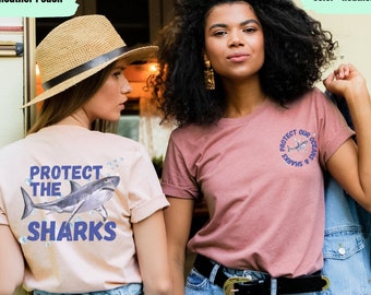 Protect The Sharks Tshirt | Respect The Local Sharks | Shark Lover Gift | Surf Shirt | Save The Ocean T-Shirt | Ocean Conservation Hoodie