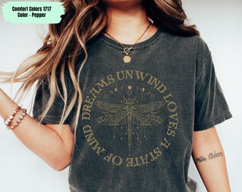 Dreams Unwind Loves a State Of Mind Shirt Dragonfly TShirt Moon Phases T-shirts Rock Lyrics Concert Tee Oversized Tee