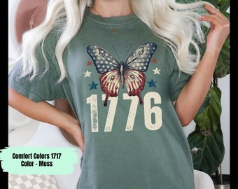 1776 Tshirt, 1776 Tee, Fourth of July Shirt, USA shirt, America Tee, Summer BBQ Tee, Red White & Blue, Women's 4th of July,  Comfort Colors®