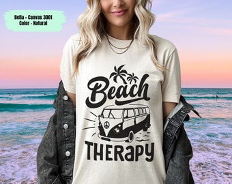 Beach Therapy Tee, Vacation Shirt, BeachT-shirt, Summer Graphic Tee, Boho Tee, Vintage Inspired Cotton T-shirt, Unisex Tee, Bella Canvas Tee