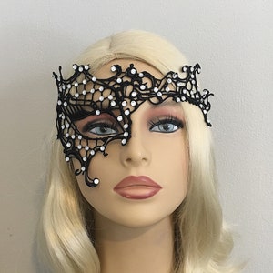 Phantom of the Opera Lace Mask, Phantom Mask, Masquerade Ball Mask, Swarovski Rhinestone Mask, Venetian Mask, Mardi Gras Mask, Opera Mask