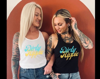 Dirty Hippie T-shirt Boho T-shirt Hippie Tee Dirty Festival Tank Hippie Shirt Graphic Tee Ladies Apparel Unisex Cute Top Gift For Her