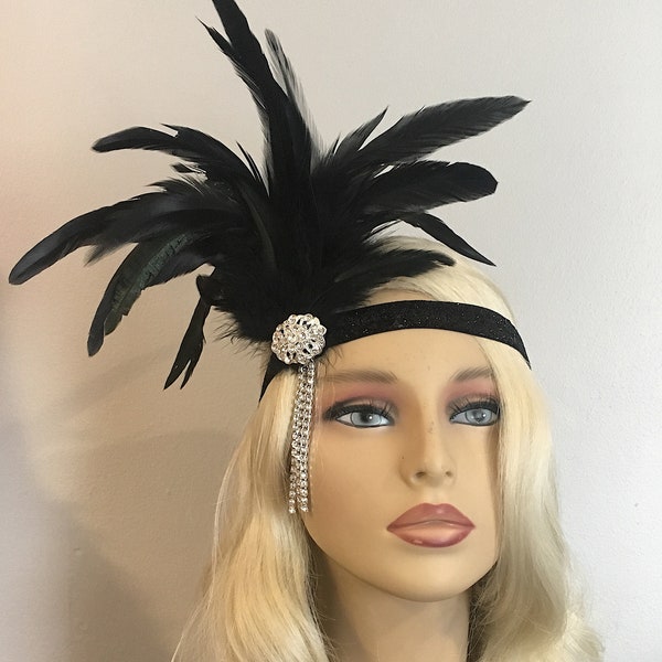 The Great Gatsby Headband Flapper Headband 1920s Feather Headband 1920s Flapper Gatsby Party Prohibition Daisy Buchanan Costume Halloween
