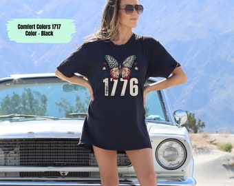 1776 Tshirt, Comfort Colors®, 1776 Tee, USA shirt, America Tee, Summer BBQ Tee, Red White & Blue, Women's 4th of July, Fourth of July Shirt