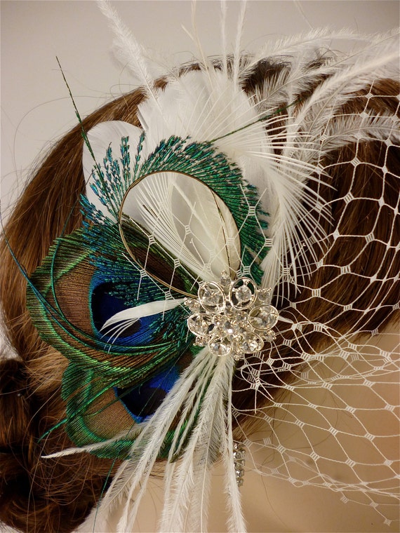 Royal Blue Peacock Hair Clip Bridal Headpiece Peacock Etsy