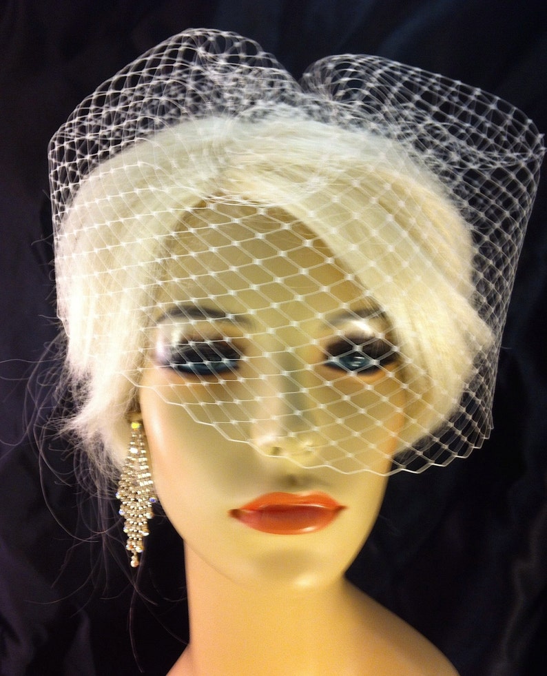 Bridal Birdcage Veil White Wedding Veil Fascinator Veil Etsy