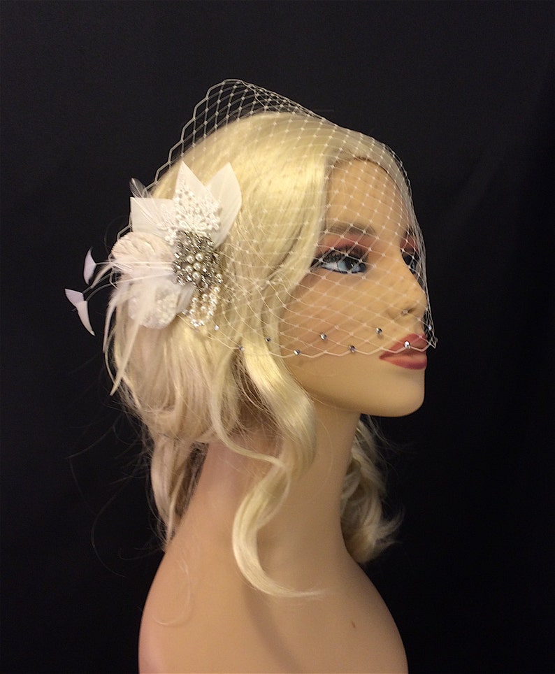 Fascinator Birdcage Veil Bridal Veil Bridal Clip Bandeau Etsy