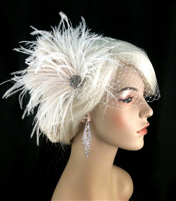 Bridal Feather Fascinator Wedding Hair Accessories Feather Etsy