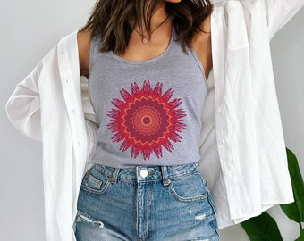 Boho Top, Women’s Tank Top, Mandala Top, Yoga Tops Women, Yoga Wear, Psychedelic Clothing, Festival Clothing, Beach Tank Top Minimalist