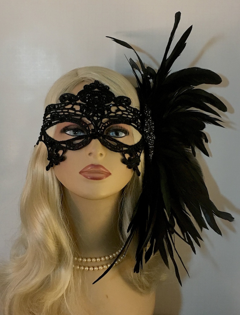 Red Lace Mask Black Rhinestone Masquerade Mask With Etsy