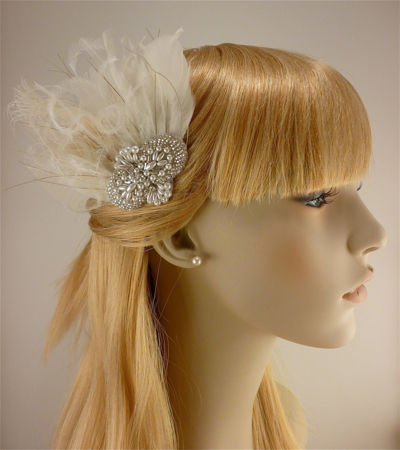 Bridal Hair Accessory Rhinestone Pearl Silver Beaded Bridal Etsy