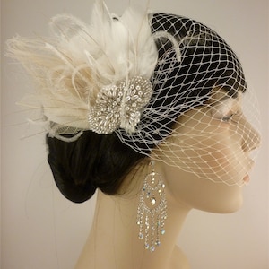 Peacock Hair Clip, Bridal Fascinator, Wedding Headpiece, Feather Fascinator, Bridal Hair Accessories, Gatsby Wedding, Great Gatsby Headpiece