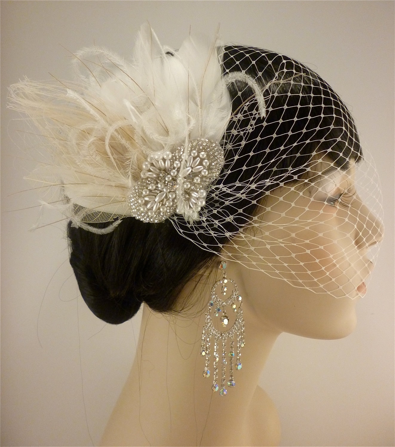Ostrich Feather Veil - Etsy