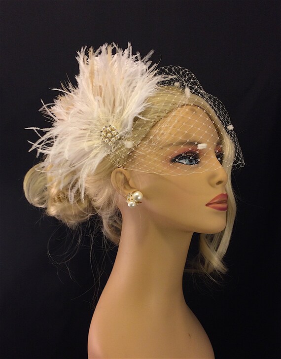 Wedding Hair Fascinator Wedding Hair Accessories Feather Etsy