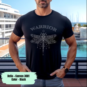 Warrior Dragonfly Shirt, Inspirational Tee, Dragonfly Gift for Him, Dragonfly Lover, Dragonfly T-shirt, Men&#39;s Soft Tshirt, Cute Boho Shirt
