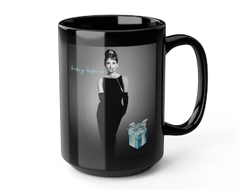 Audrey Hepburn Black Coffee Mug 15oz