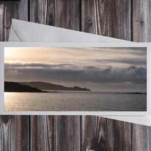 Cudden Point, Cornwall - Cartão de felicitações em branco com vista panorâmica e envelope