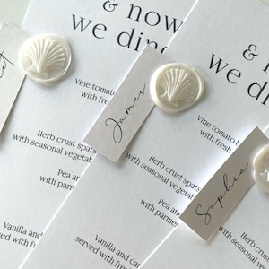 tarjetas de ubicación del menú de boda