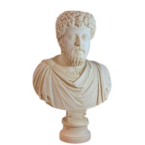 Marcus Aurelius Bust: Stoic Philosopher Sculpture, Roman Emperor