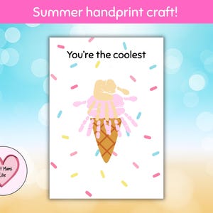 Ice Cream Handprint Art: Summer Kids Activity, Toddler Keepsake (PDF Download)