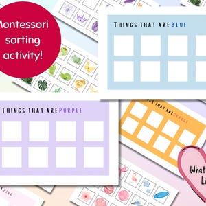 Montessori Color Sorting Game: Toddler Learning Activity (PDF Printable A4 Size)