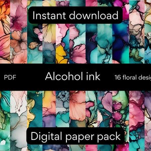 Alcohol Ink Floral Digital Paper Pack | pattern Background and textures | Alcohol Ink Art | Instant Download | seamless | sublimation
