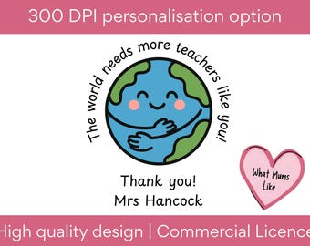 Teacher Appreciation SVG: Smiling Earth Thank You Gift Digital Download