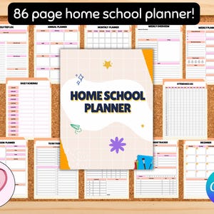 Homeschool Planner Printable, Digital Lesson Planner, Academic Schedule, Weekly Organizer for Kids, Editable Templates