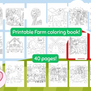 Libro para colorear de la granja para niños: 40 páginas de tractores y animales (Descarga PDF)