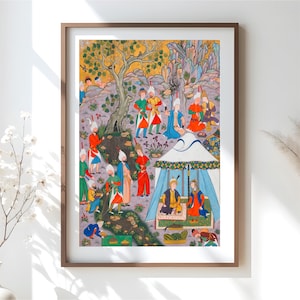 Haft Awrang Persian Miniature, Eclectic Decor, Mughal Wall Art, Sufi Art, Persian Art, Ottoman Art, Islamic Miniature Art, Muslim Home Decor