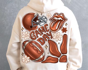 Floral Football Game Day, png, digitale download