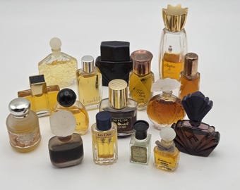 Lot of 16 Vintage Miniature Designer Perfume Bottles