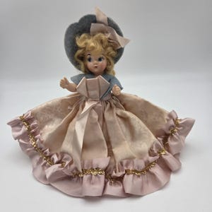 Vintage 1940s Composition Princess Anna Storybook Doll Blonde Hair Pink Dress image 4