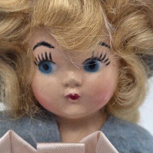 Vintage 1940s Composition Princess Anna Storybook Doll Blonde Hair Pink Dress image 3