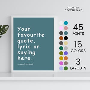 Custom Quote Print: Personalized Wall Art, Digital Download