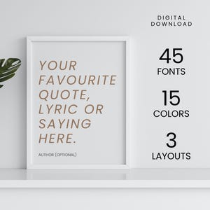 Custom Quote Print: Personalized Wall Art, Digital Download