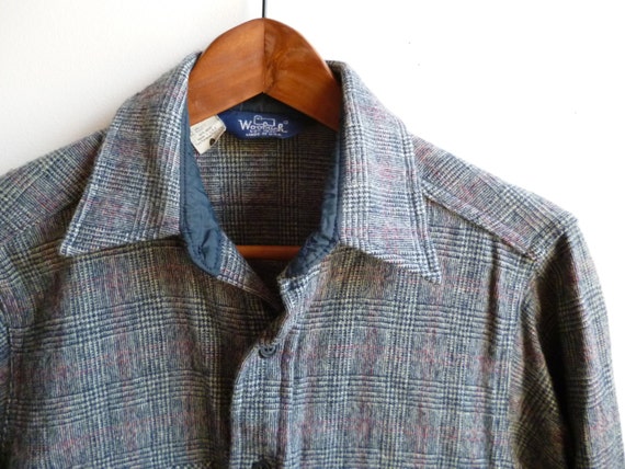 Vintage Woolrich Glen Plaid Wool Shirt Mens S/M - image 1