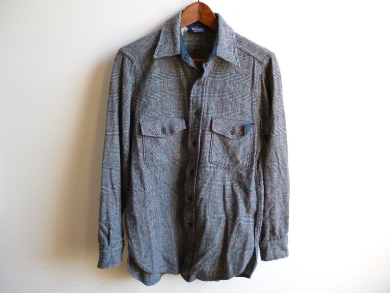 Vintage Woolrich Glen Plaid Wool Shirt Mens S/M - Etsy