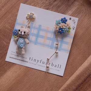 Earrings - Crochet Kitten
