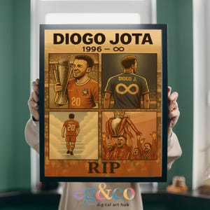 Diogo JotaMemorial Digitaler Kunstdruck - Fußballlegende Erinnerung | Digitaler Download |  Diogo Jota Geschenk für Fan