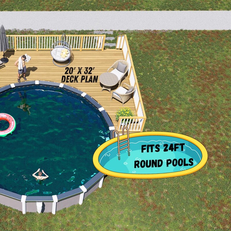 24 Round Pool Deck Plans - Etsy