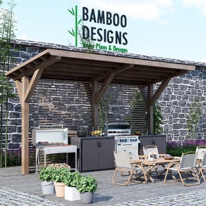 Sonoma Sideyard Pergola – 8x18 Overhang Shade Structure – One-Sided Modern DIY Pergola Plans – PDF Blueprint