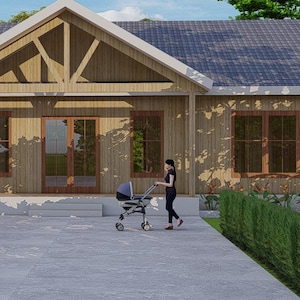 Hickory Ridge Arkansas Barndominium - Barndominium Plans | Simple Modern Farmhouse Design Blueprint - DWG & PDF