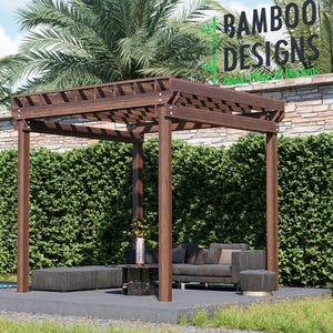 Austin Square Pergola – 10'x10' Modern Wood Pergola Plans – Outdoor Shade Structure – DIY Construction Blueprint (PDF + DWG)